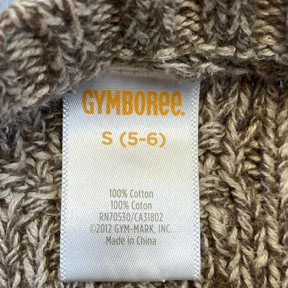 Gymboree Sweater Kids 5-6 Brown‎ Cable Knit Pullover Cotton Winter Crewneck